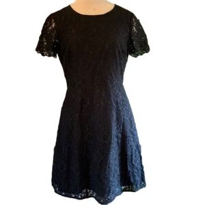 J.Crew black lace dress. Fully lined. Size 4